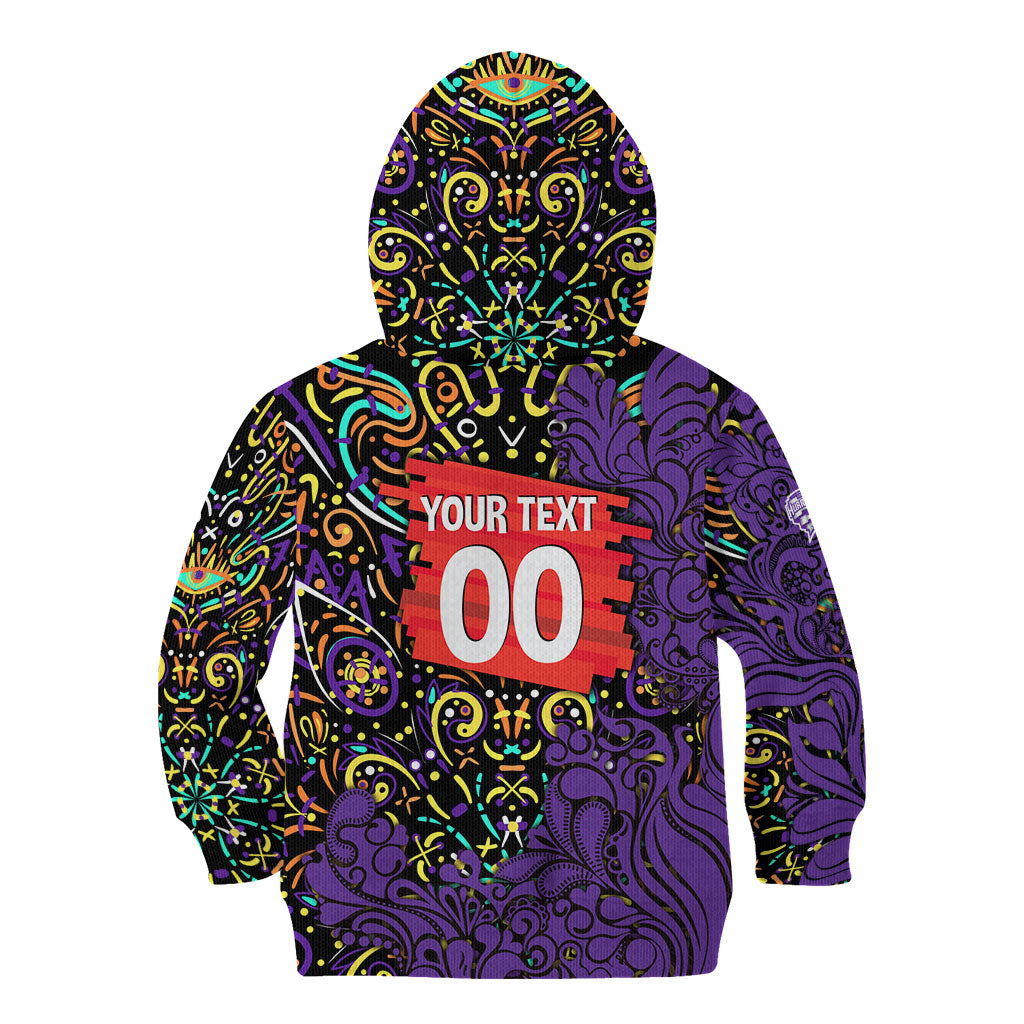 Personalized Hobart Hurricanes Cricket Kid Hoodie Hippie Psychedelic Pattern Vibrant Mandala Art Style