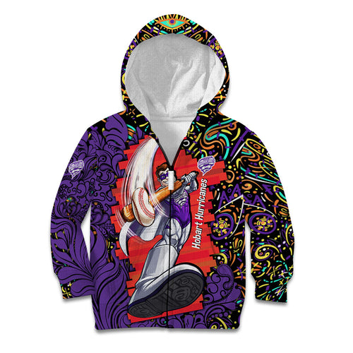 Personalized Hobart Hurricanes Cricket Kid Hoodie Hippie Psychedelic Pattern Vibrant Mandala Art Style