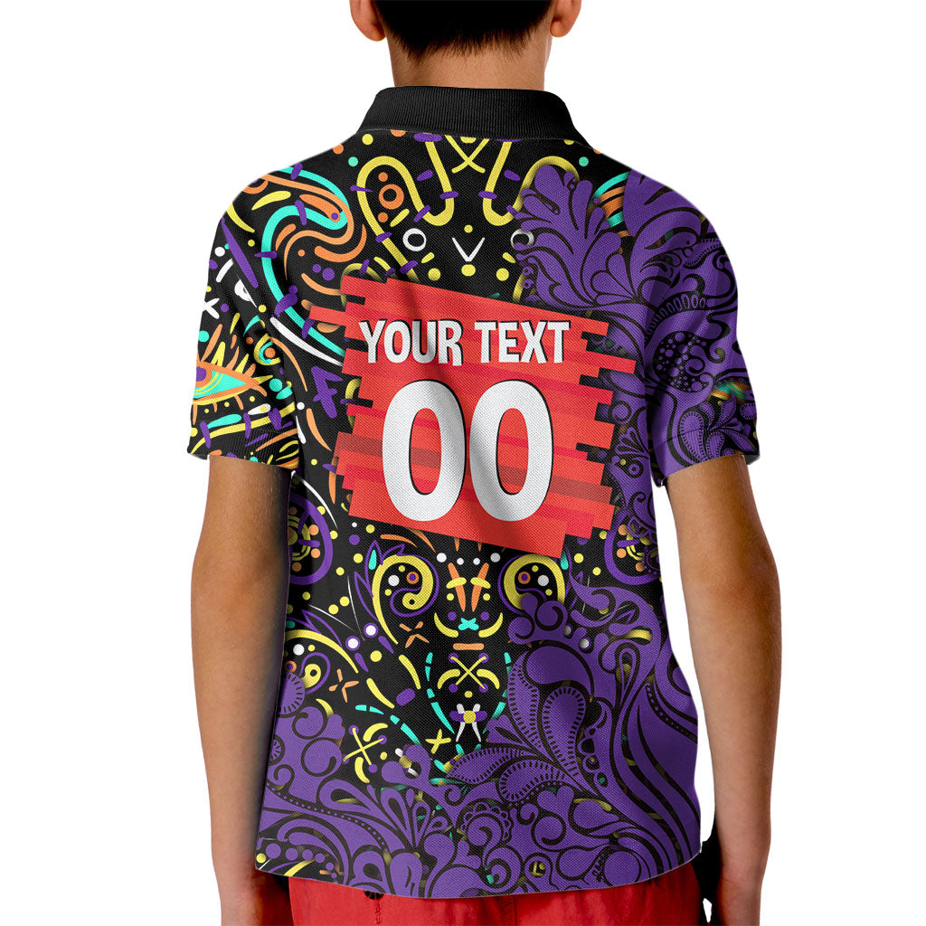 Personalized Hobart Hurricanes Cricket Kid Polo Shirt Hippie Psychedelic Pattern Vibrant Mandala Art Style