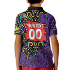 Personalized Hobart Hurricanes Cricket Kid Polo Shirt Hippie Psychedelic Pattern Vibrant Mandala Art Style
