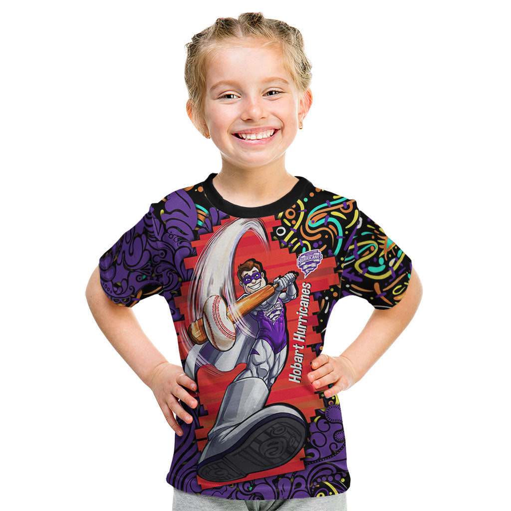 Personalized Hobart Hurricanes Cricket Kid T Shirt Hippie Psychedelic Pattern Vibrant Mandala Art Style