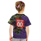 Personalized Hobart Hurricanes Cricket Kid T Shirt Hippie Psychedelic Pattern Vibrant Mandala Art Style