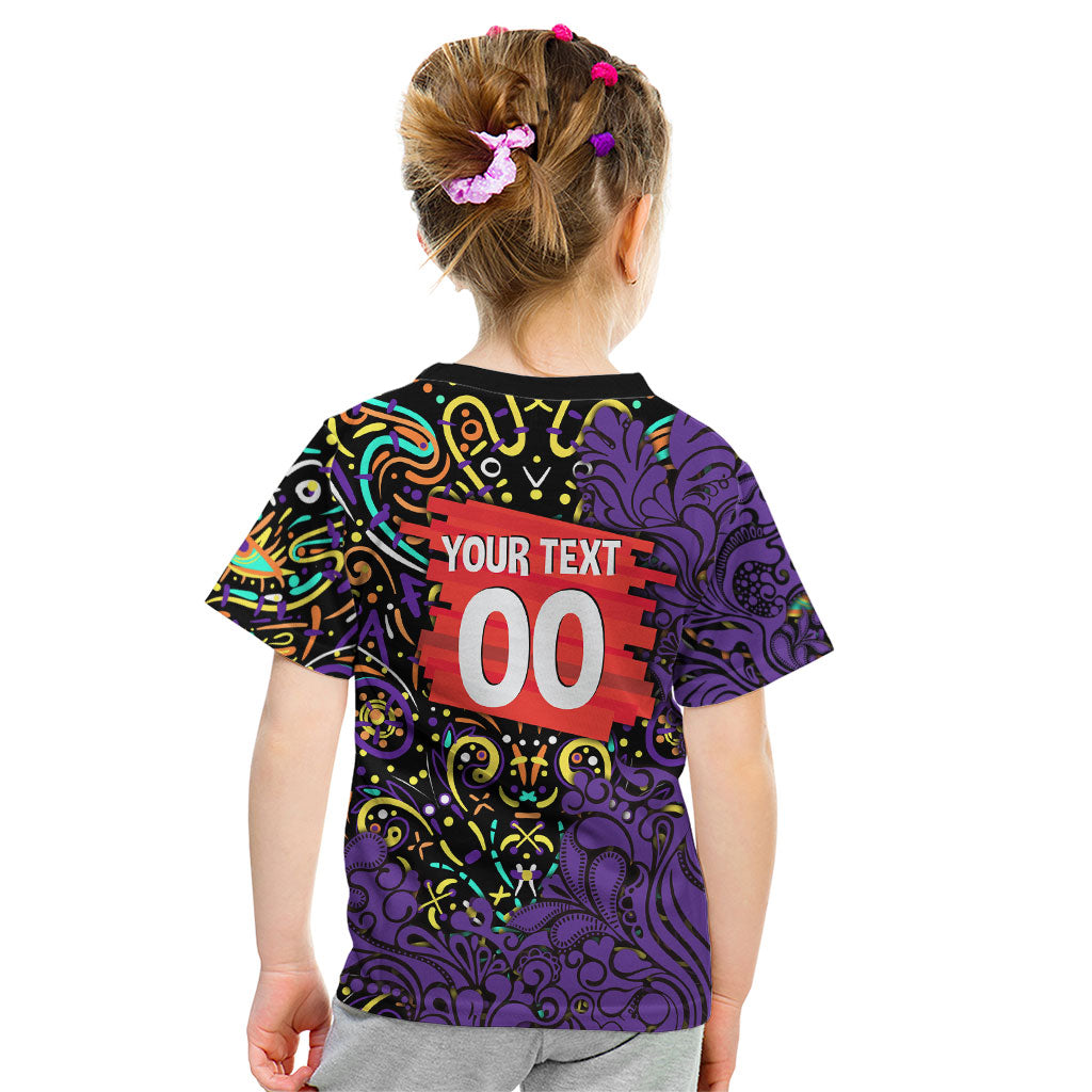 Personalized Hobart Hurricanes Cricket Kid T Shirt Hippie Psychedelic Pattern Vibrant Mandala Art Style