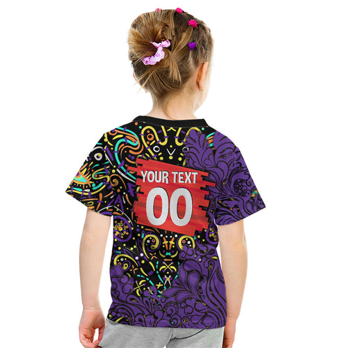 Personalized Hobart Hurricanes Cricket Kid T Shirt Hippie Psychedelic Pattern Vibrant Mandala Art Style
