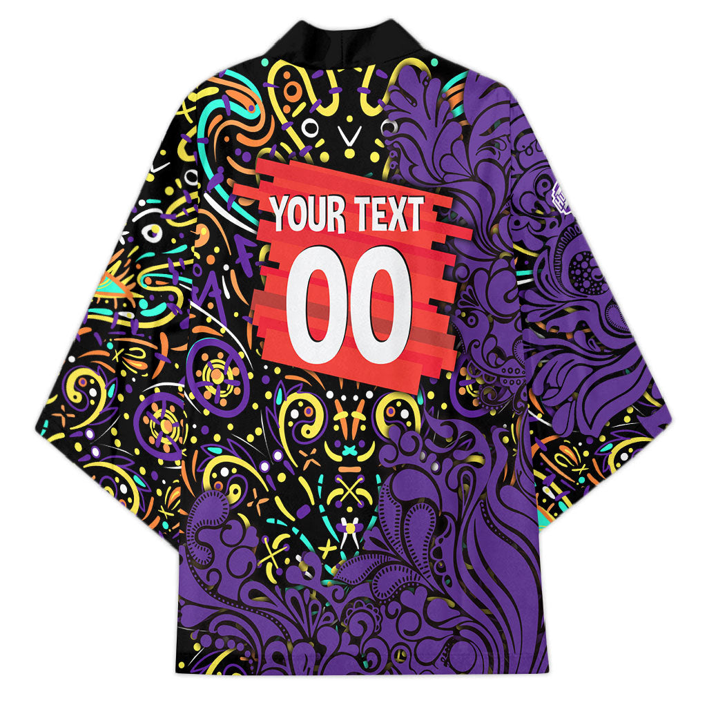 Personalized Hobart Hurricanes Cricket Kimono Hippie Psychedelic Pattern Vibrant Mandala Art Style