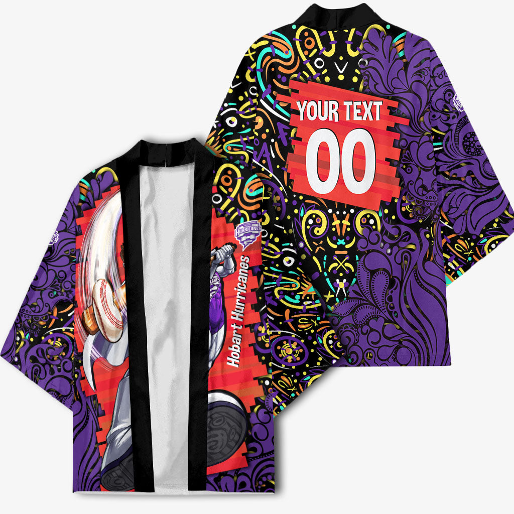 Personalized Hobart Hurricanes Cricket Kimono Hippie Psychedelic Pattern Vibrant Mandala Art Style