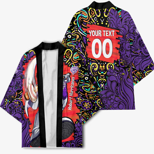 Personalized Hobart Hurricanes Cricket Kimono Hippie Psychedelic Pattern Vibrant Mandala Art Style