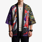 Personalized Hobart Hurricanes Cricket Kimono Hippie Psychedelic Pattern Vibrant Mandala Art Style