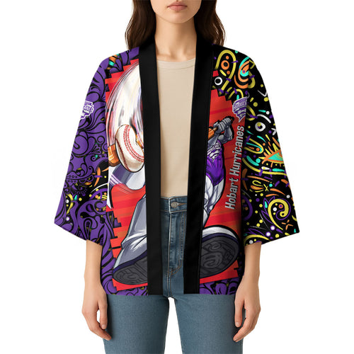 Personalized Hobart Hurricanes Cricket Kimono Hippie Psychedelic Pattern Vibrant Mandala Art Style