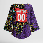 Personalized Hobart Hurricanes Cricket Kimono Sleeve Blouse Hippie Psychedelic Pattern Vibrant Mandala Art Style