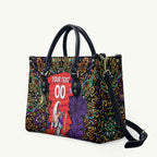Personalized Hobart Hurricanes Cricket Leather Bag Hippie Psychedelic Pattern Vibrant Mandala Art Style
