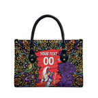 Personalized Hobart Hurricanes Cricket Leather Bag Hippie Psychedelic Pattern Vibrant Mandala Art Style