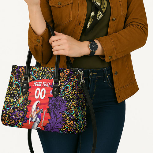 Personalized Hobart Hurricanes Cricket Leather Bag Hippie Psychedelic Pattern Vibrant Mandala Art Style