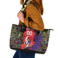 Personalized Hobart Hurricanes Cricket Leather Tote Bag Hippie Psychedelic Pattern Vibrant Mandala Art Style