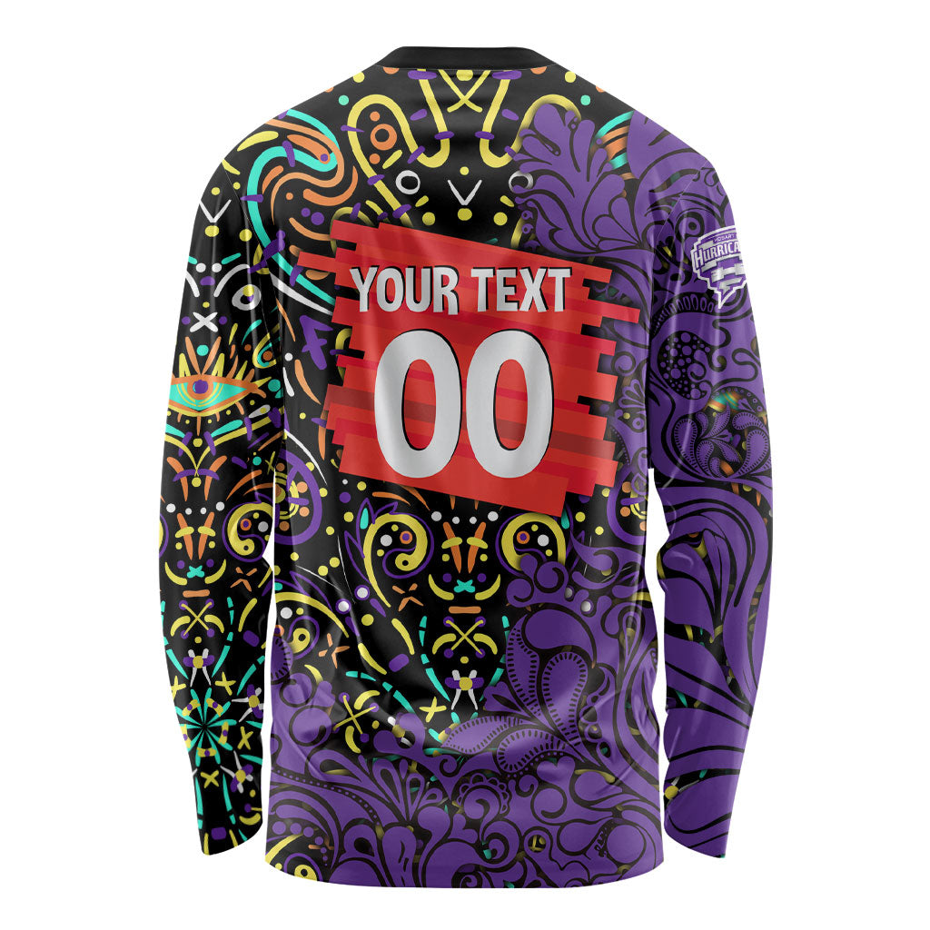 Personalized Hobart Hurricanes Cricket Long Sleeve Shirt Hippie Psychedelic Pattern Vibrant Mandala Art Style
