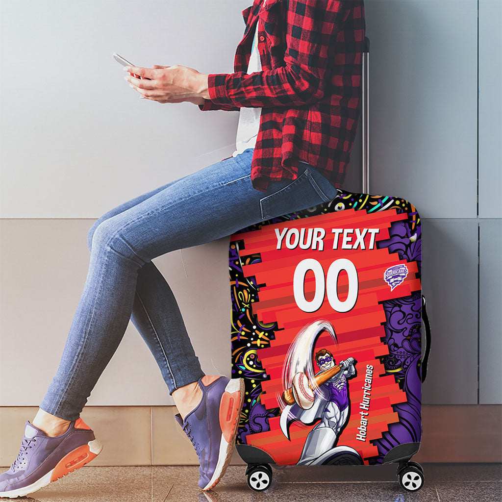 Personalized Hobart Hurricanes Cricket Luggage Cover Hippie Psychedelic Pattern Vibrant Mandala Art Style