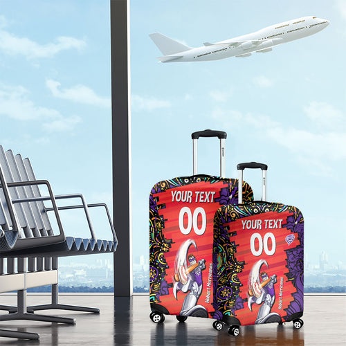 Personalized Hobart Hurricanes Cricket Luggage Cover Hippie Psychedelic Pattern Vibrant Mandala Art Style