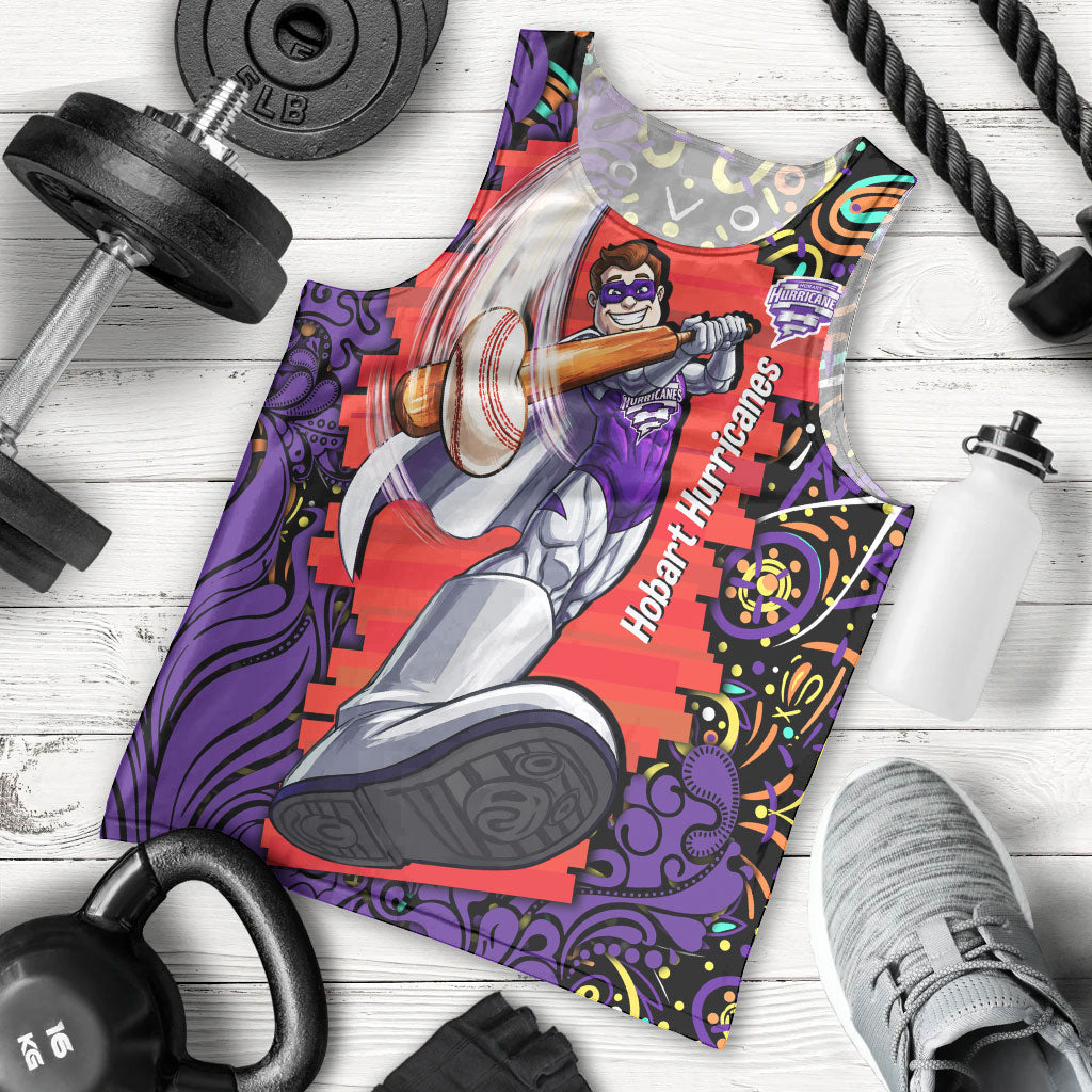 Personalized Hobart Hurricanes Cricket Men Tank Top Hippie Psychedelic Pattern Vibrant Mandala Art Style