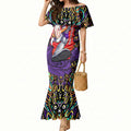 Personalized Hobart Hurricanes Cricket Mermaid Dress Hippie Psychedelic Pattern Vibrant Mandala Art Style