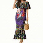 Personalized Hobart Hurricanes Cricket Mermaid Dress Hippie Psychedelic Pattern Vibrant Mandala Art Style