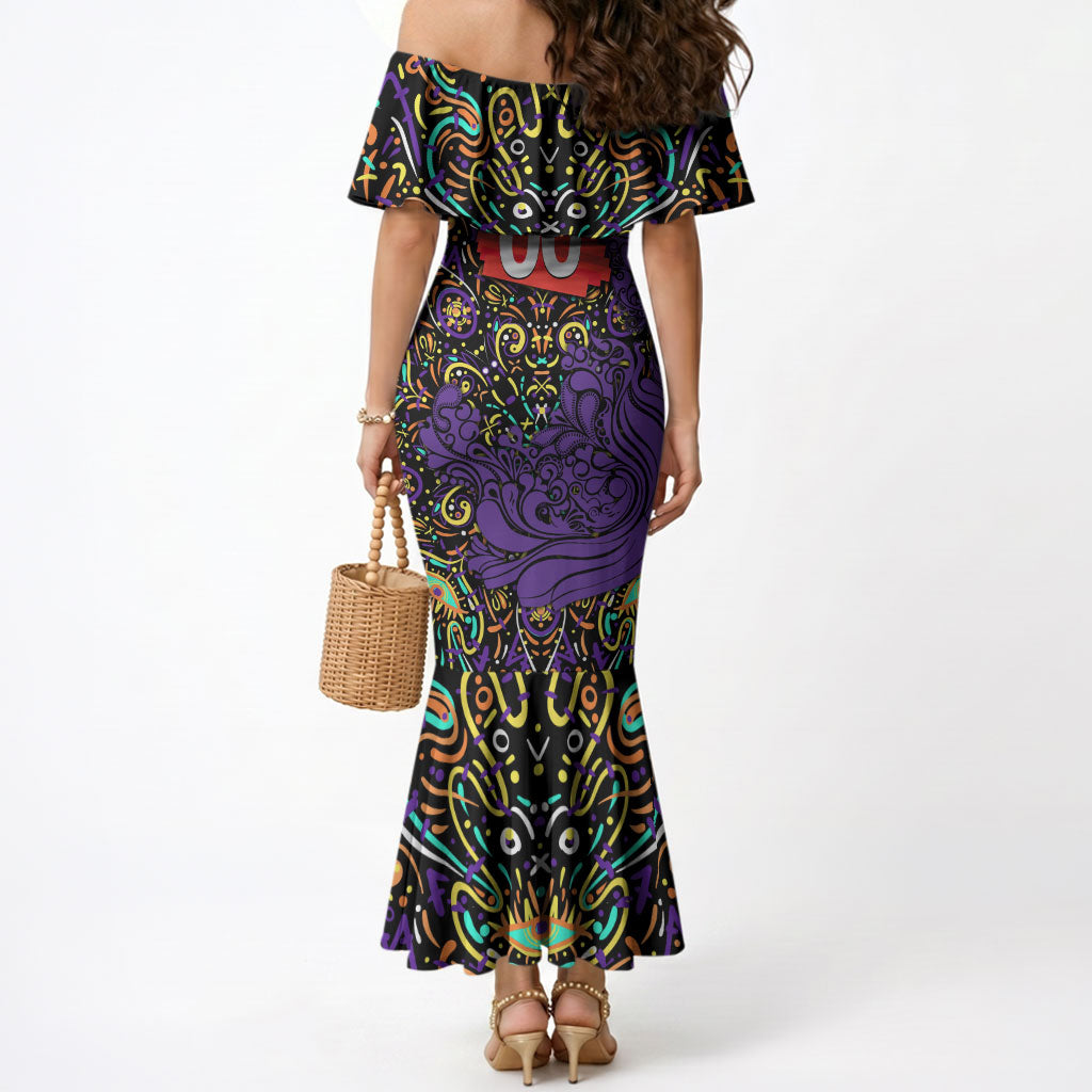 Personalized Hobart Hurricanes Cricket Mermaid Dress Hippie Psychedelic Pattern Vibrant Mandala Art Style