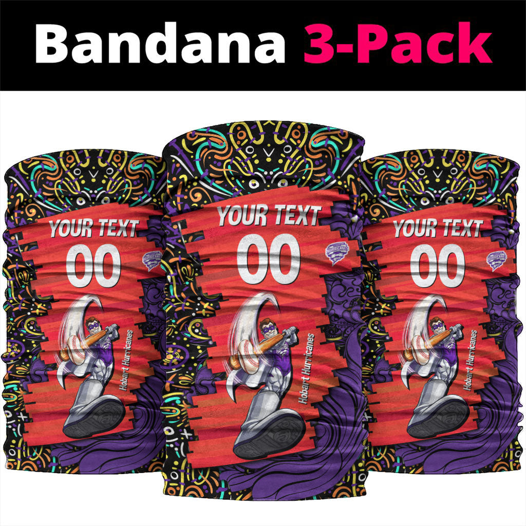 Personalized Hobart Hurricanes Cricket Neck Gaiter Hippie Psychedelic Pattern Vibrant Mandala Art Style