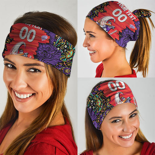 Personalized Hobart Hurricanes Cricket Neck Gaiter Hippie Psychedelic Pattern Vibrant Mandala Art Style