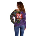 Personalized Hobart Hurricanes Cricket Off Shoulder Sweater Hippie Psychedelic Pattern Vibrant Mandala Art Style