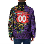 Personalized Hobart Hurricanes Cricket Padded Jacket Hippie Psychedelic Pattern Vibrant Mandala Art Style