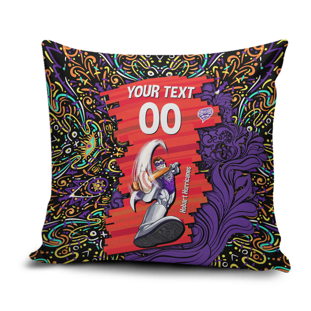 Personalized Hobart Hurricanes Cricket Pillow Cover Hippie Psychedelic Pattern Vibrant Mandala Art Style