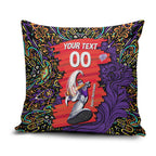 Personalized Hobart Hurricanes Cricket Pillow Cover Hippie Psychedelic Pattern Vibrant Mandala Art Style