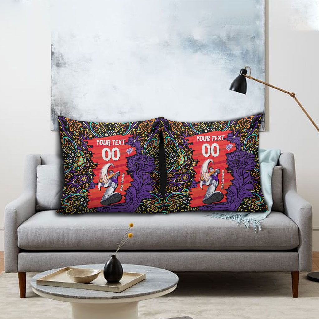 Personalized Hobart Hurricanes Cricket Pillow Cover Hippie Psychedelic Pattern Vibrant Mandala Art Style