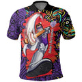 Personalized Hobart Hurricanes Cricket Polo Shirt Hippie Psychedelic Pattern Vibrant Mandala Art Style