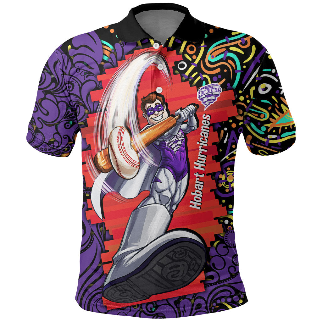 Personalized Hobart Hurricanes Cricket Polo Shirt Hippie Psychedelic Pattern Vibrant Mandala Art Style