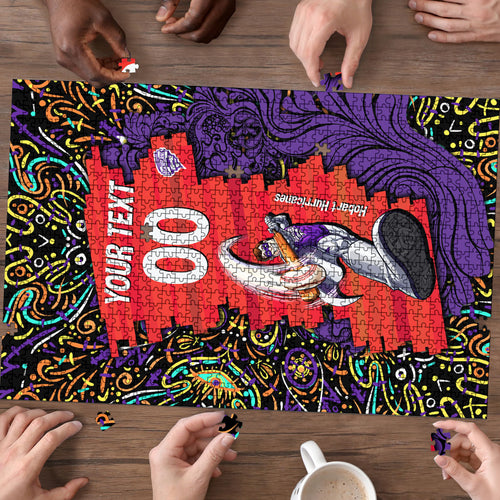 Personalized Hobart Hurricanes Cricket Puzzle Hippie Psychedelic Pattern Vibrant Mandala Art Style