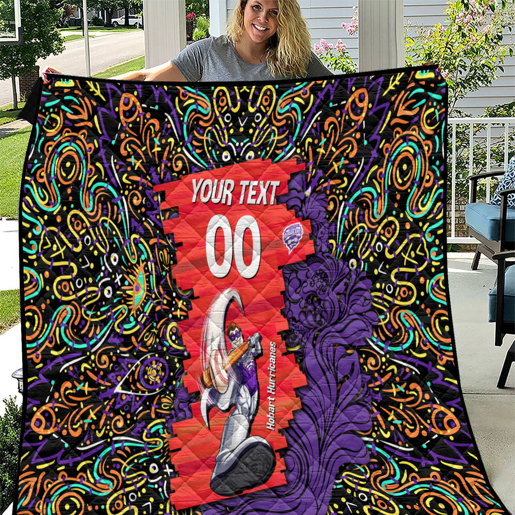 Personalized Hobart Hurricanes Cricket Quilt Hippie Psychedelic Pattern Vibrant Mandala Art Style