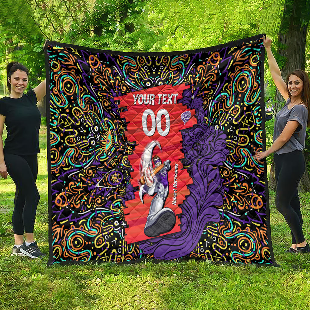 Personalized Hobart Hurricanes Cricket Quilt Hippie Psychedelic Pattern Vibrant Mandala Art Style