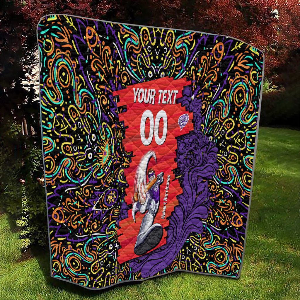 Personalized Hobart Hurricanes Cricket Quilt Hippie Psychedelic Pattern Vibrant Mandala Art Style