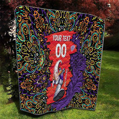Personalized Hobart Hurricanes Cricket Quilt Hippie Psychedelic Pattern Vibrant Mandala Art Style