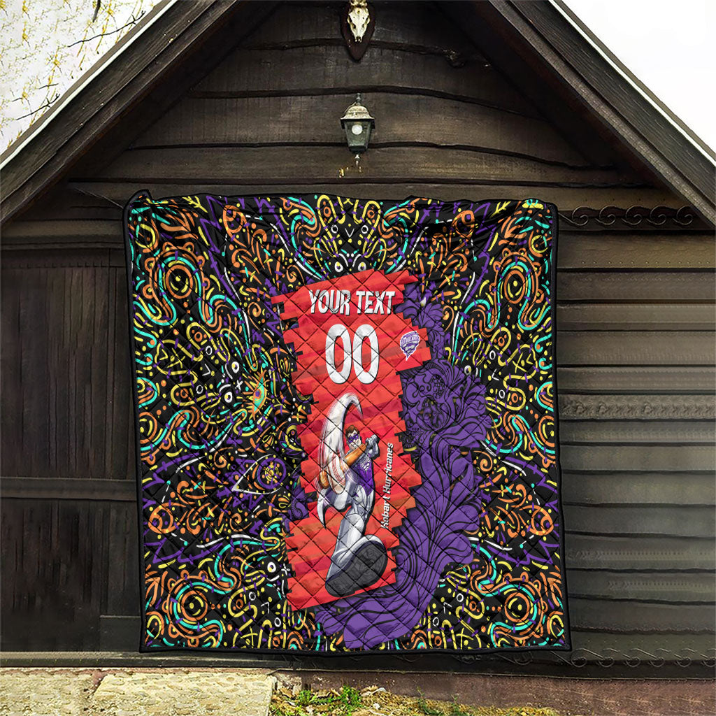 Personalized Hobart Hurricanes Cricket Quilt Hippie Psychedelic Pattern Vibrant Mandala Art Style