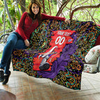 Personalized Hobart Hurricanes Cricket Quilt Hippie Psychedelic Pattern Vibrant Mandala Art Style