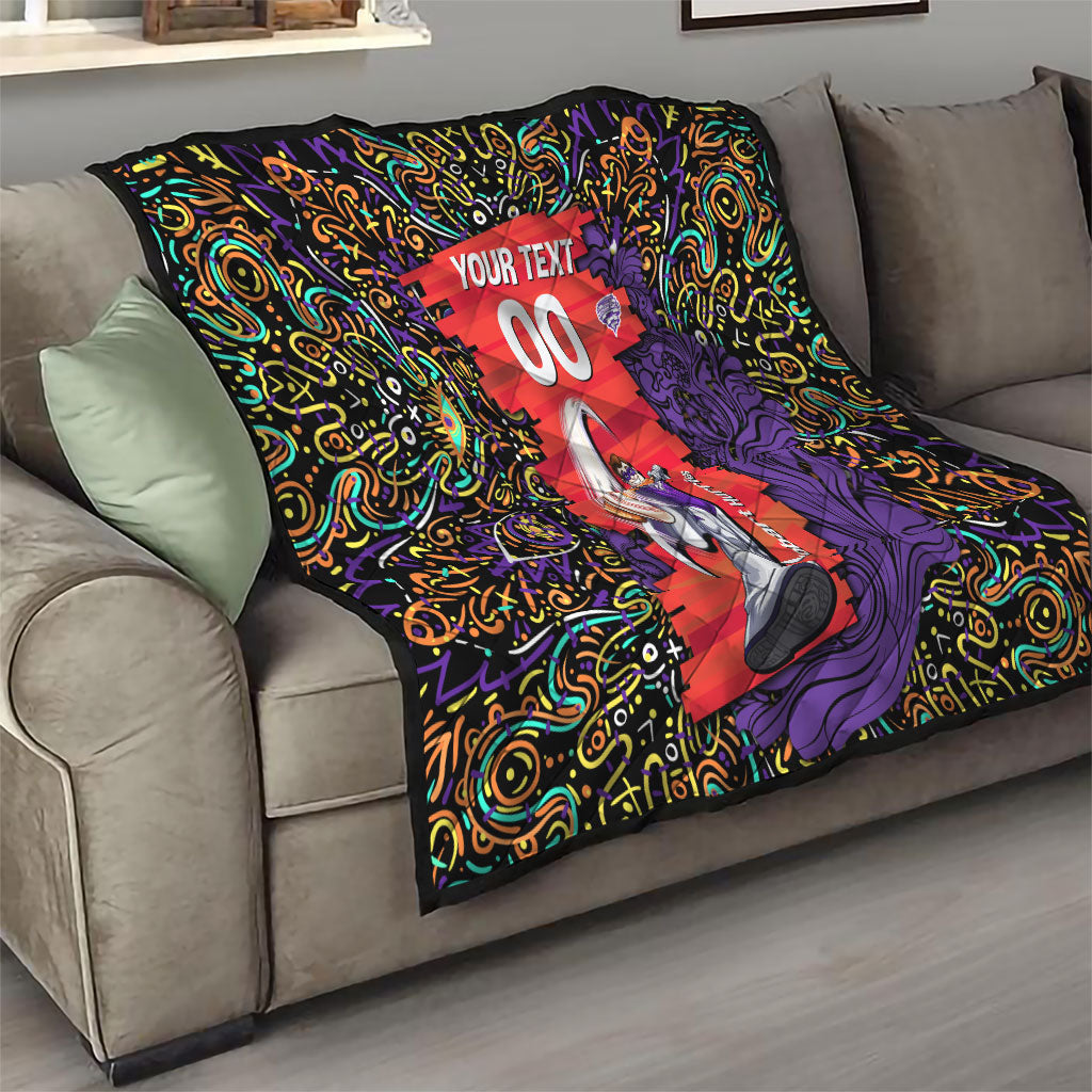 Personalized Hobart Hurricanes Cricket Quilt Hippie Psychedelic Pattern Vibrant Mandala Art Style