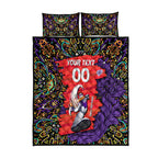 Personalized Hobart Hurricanes Cricket Quilt Bed Set Hippie Psychedelic Pattern Vibrant Mandala Art Style