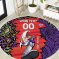 Personalized Hobart Hurricanes Cricket Round Carpet Hippie Psychedelic Pattern Vibrant Mandala Art Style