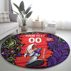Personalized Hobart Hurricanes Cricket Round Carpet Hippie Psychedelic Pattern Vibrant Mandala Art Style