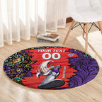 Personalized Hobart Hurricanes Cricket Round Carpet Hippie Psychedelic Pattern Vibrant Mandala Art Style