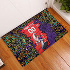 Personalized Hobart Hurricanes Cricket Rubber Doormat Hippie Psychedelic Pattern Vibrant Mandala Art Style