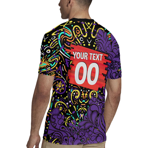 Personalized Hobart Hurricanes Cricket Rugby Jersey Hippie Psychedelic Pattern Vibrant Mandala Art Style