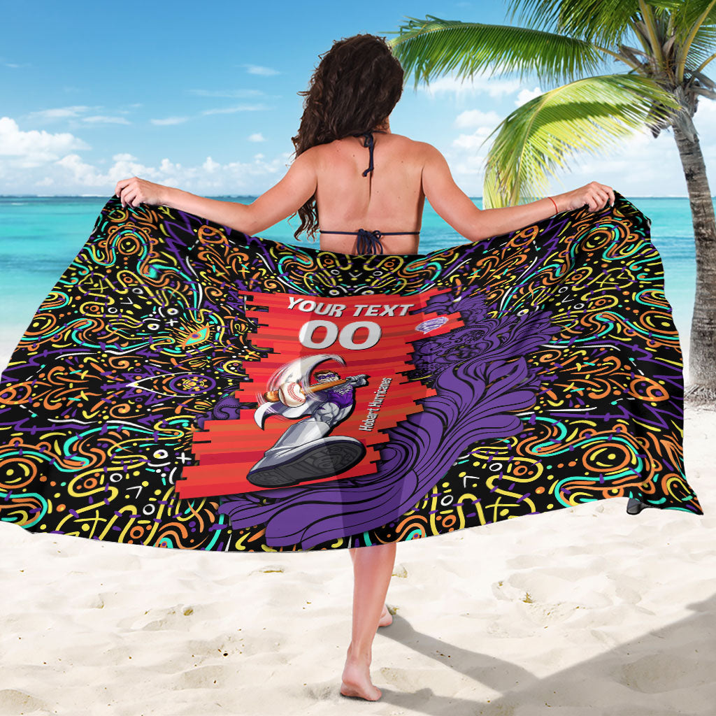 Personalized Hobart Hurricanes Cricket Sarong Hippie Psychedelic Pattern Vibrant Mandala Art Style
