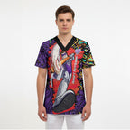 Personalized Hobart Hurricanes Cricket Scrub Top Hippie Psychedelic Pattern Vibrant Mandala Art Style